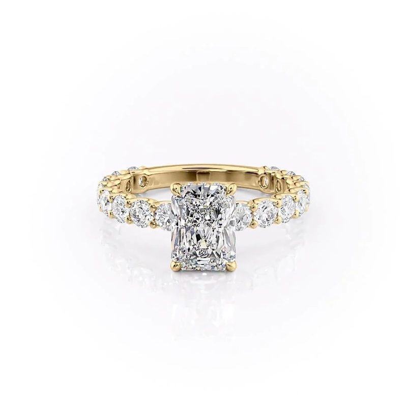 Sterling Silver with Yellow Gold Plated Moissanite Ring-20