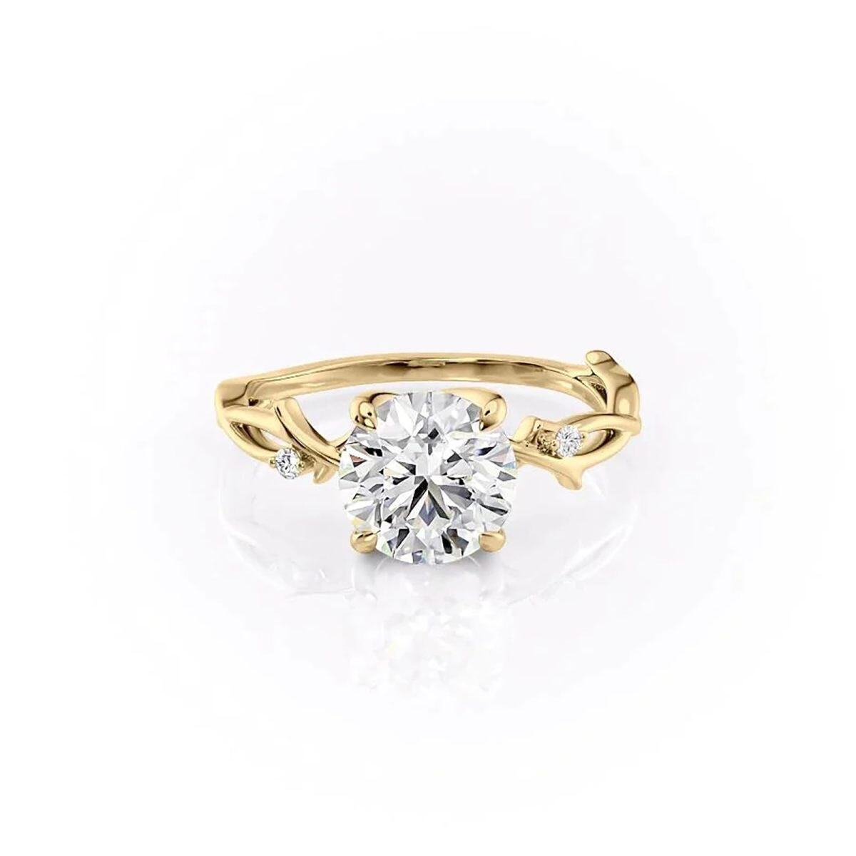 Sterling Silver with Yellow Gold Plated Moissanite Ring-1