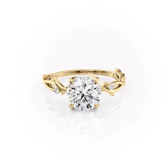 Sterling Silver with Yellow Gold Plated Moissanite Ring-1