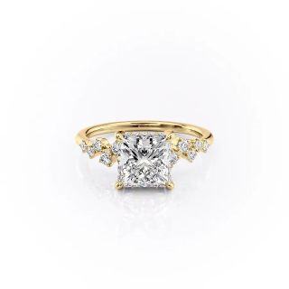 Sterling Silver with Yellow Gold Plated Moissanite Ring-19