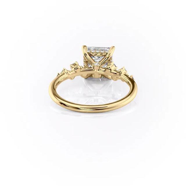 Sterling Silver with Yellow Gold Plated Moissanite Ring-2