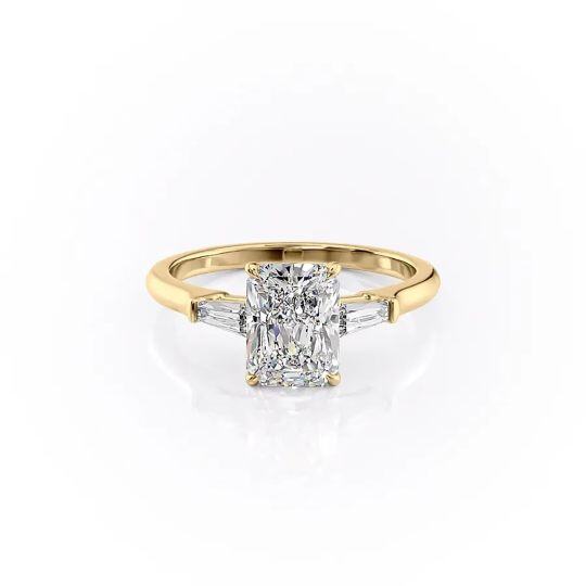 Sterling Silver with Yellow Gold Plated Moissanite Ring