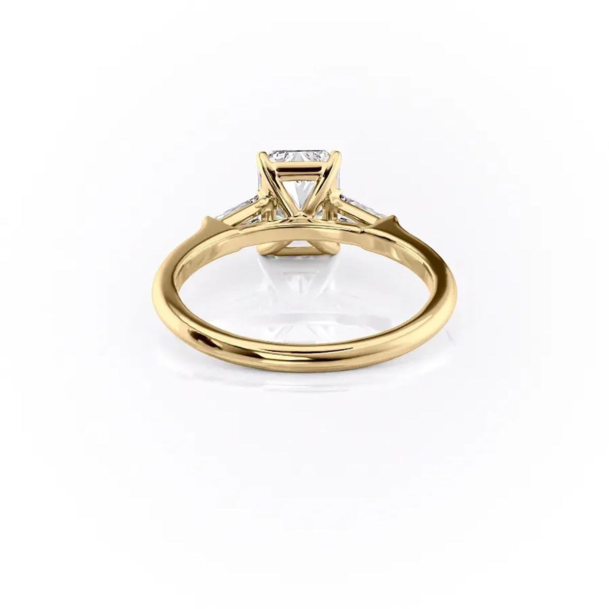 Bague en argent sterling avec moissanite plaquée or jaune-2