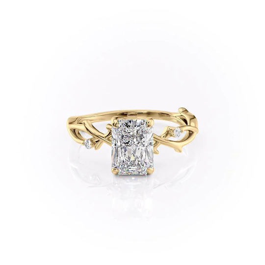 Sterling Silver with Yellow Gold Plated Moissanite Ring