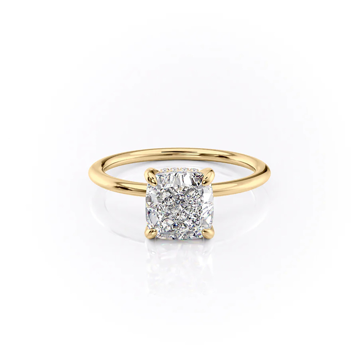 Sterling Silver with Yellow Gold Plated Moissanite Ring-1