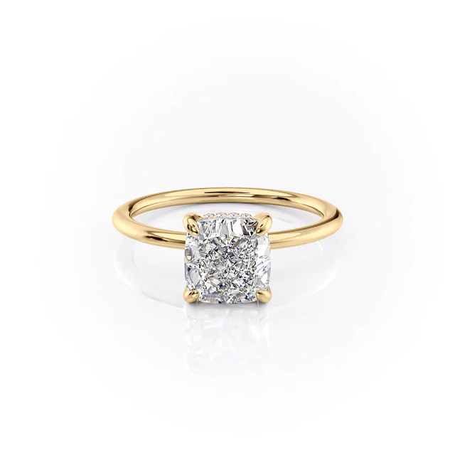 Sterling Silver with Yellow Gold Plated Moissanite Ring-1