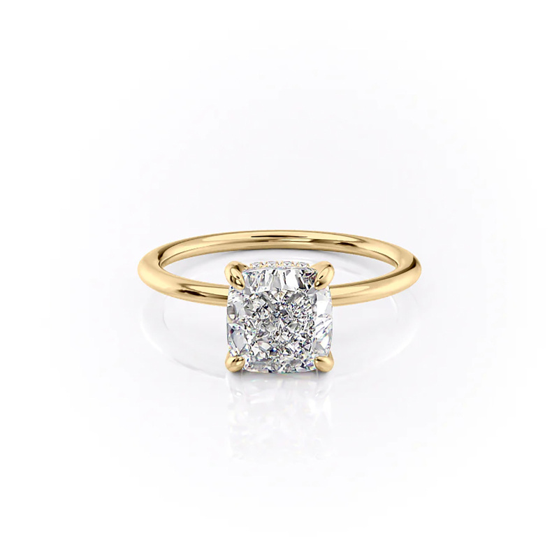 Sterling Silver with Yellow Gold Plated Moissanite Ring