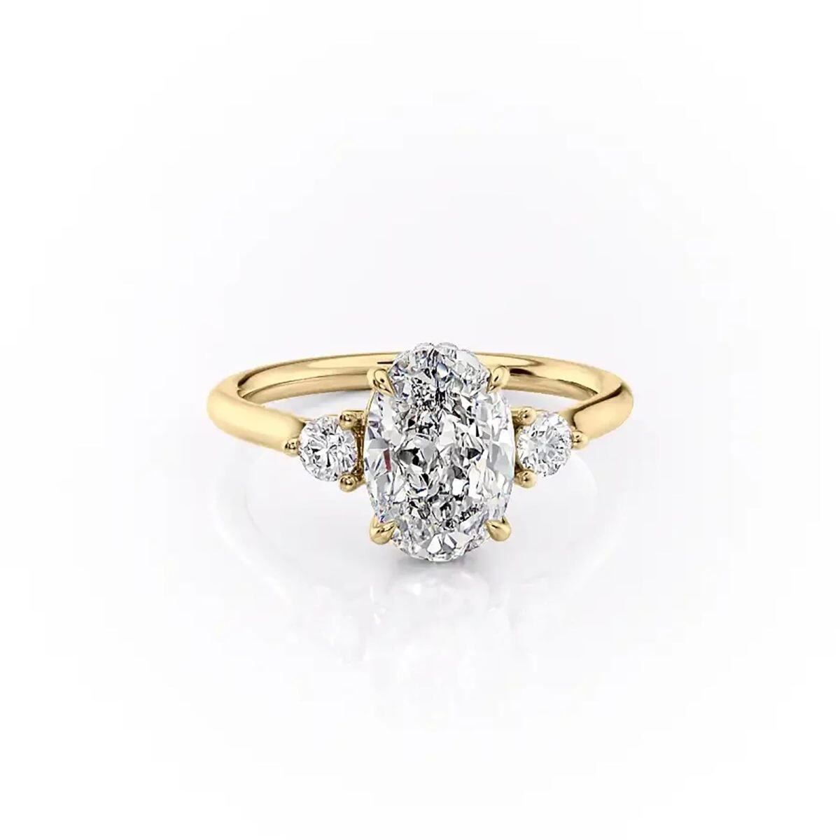 Sterling Silver with Yellow Gold Plated Moissanite Ring-1