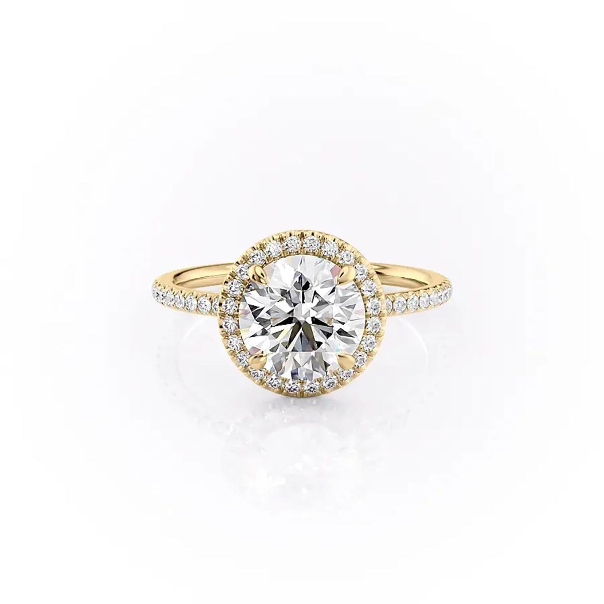 Bague en argent sterling avec moissanite plaquée or jaune-1