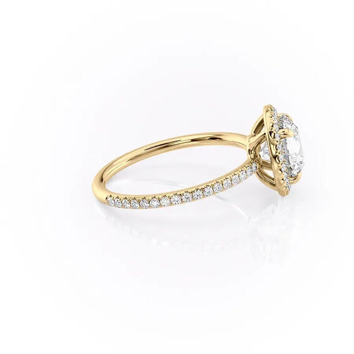 Sterling Silver with Yellow Gold Plated Moissanite Ring-3