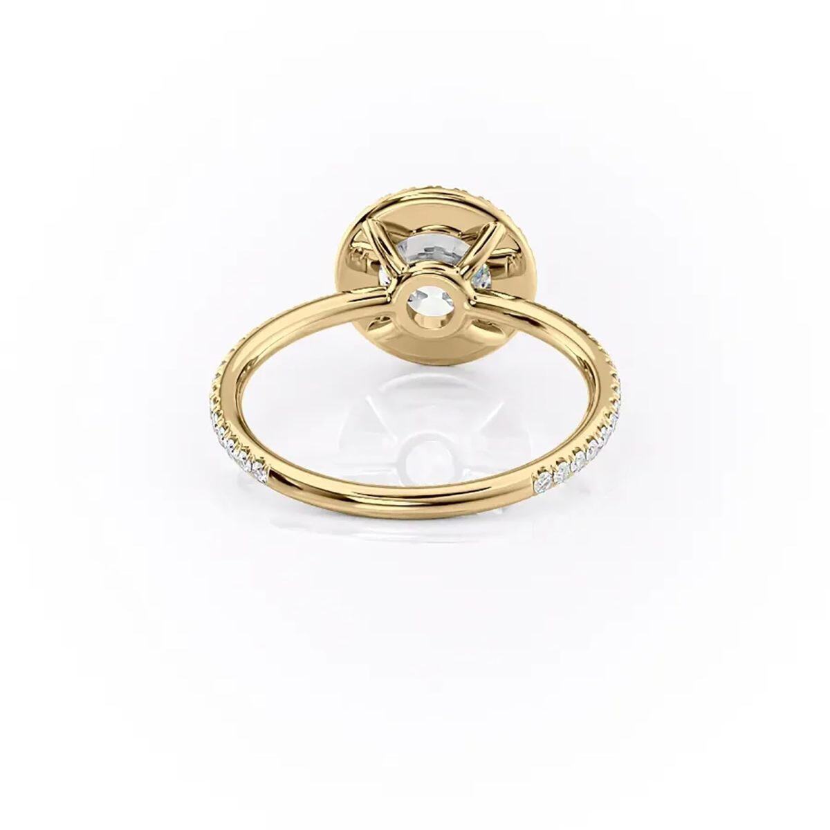 Sterling Silber mit Gelbgold plattiertem Moissanitring-4