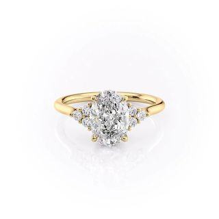 Sterling Silver with Yellow Gold Plated Moissanite Ring-3