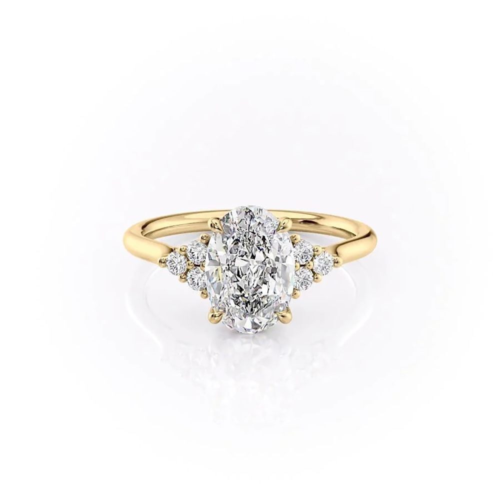 Anel de moissanite banhado a ouro amarelo e prata esterlina-3