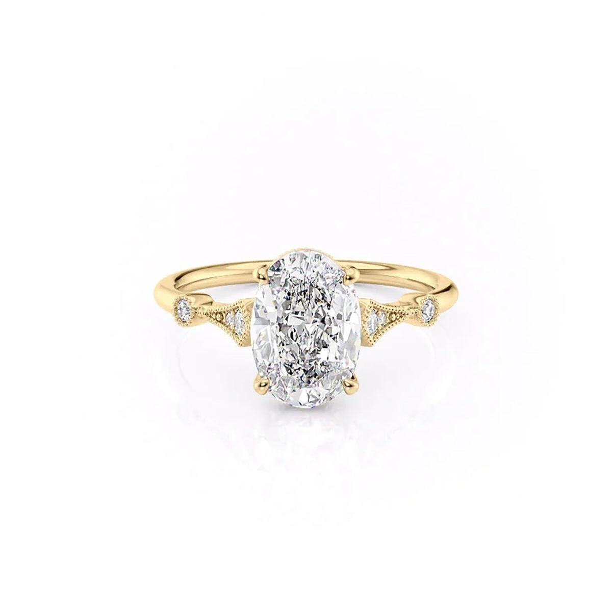 Sterling Silver with Yellow Gold Plated Moissanite Ring-1