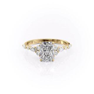 Sterling Silver with Yellow Gold Plated Moissanite Ring-18