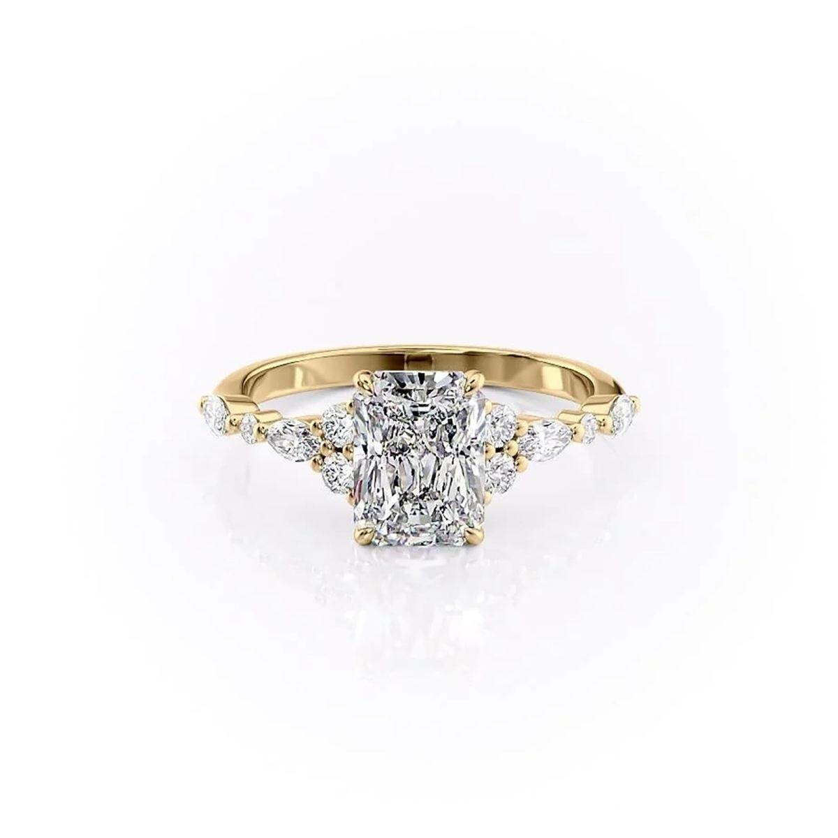 10K Gold Moissanite Ring-3