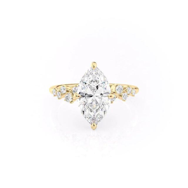 Sterling Silver with Yellow Gold Plated Moissanite Ring-1