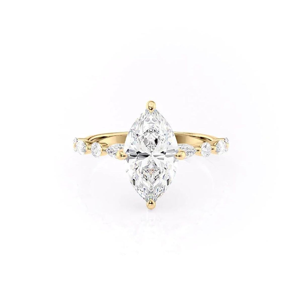 Sterling Silver with Yellow Gold Plated Moissanite Ring-1