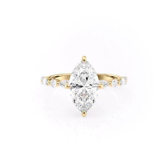 Sterling Silver with Yellow Gold Plated Moissanite Ring