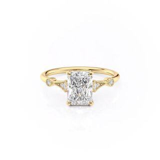Sterling Silver with Yellow Gold Plated Moissanite Ring-19
