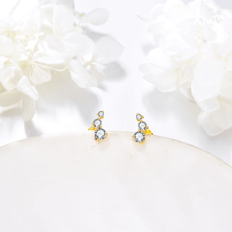 10K Gold Moissanite Stud Earrings-3