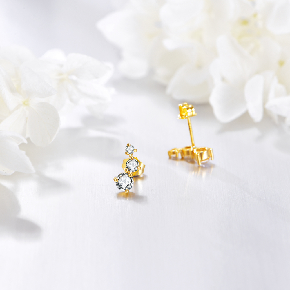 10K Gold Moissanite Stud Earrings-4