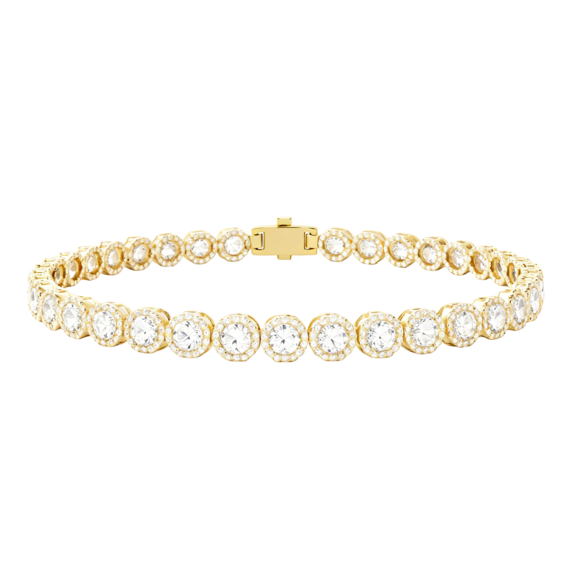 Bracelet de tennis en or 18 carats et moissanite-1