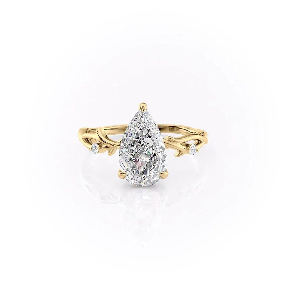 Sterling Silver with Yellow Gold Plated Moissanite Wedding Ring-1