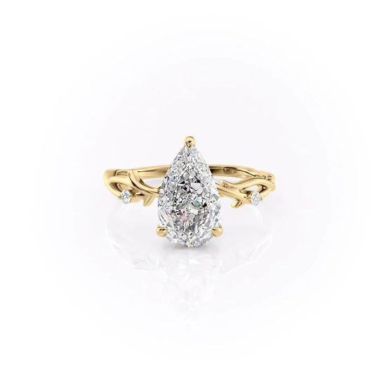 Sterling Silver with Yellow Gold Plated Moissanite Wedding Ring