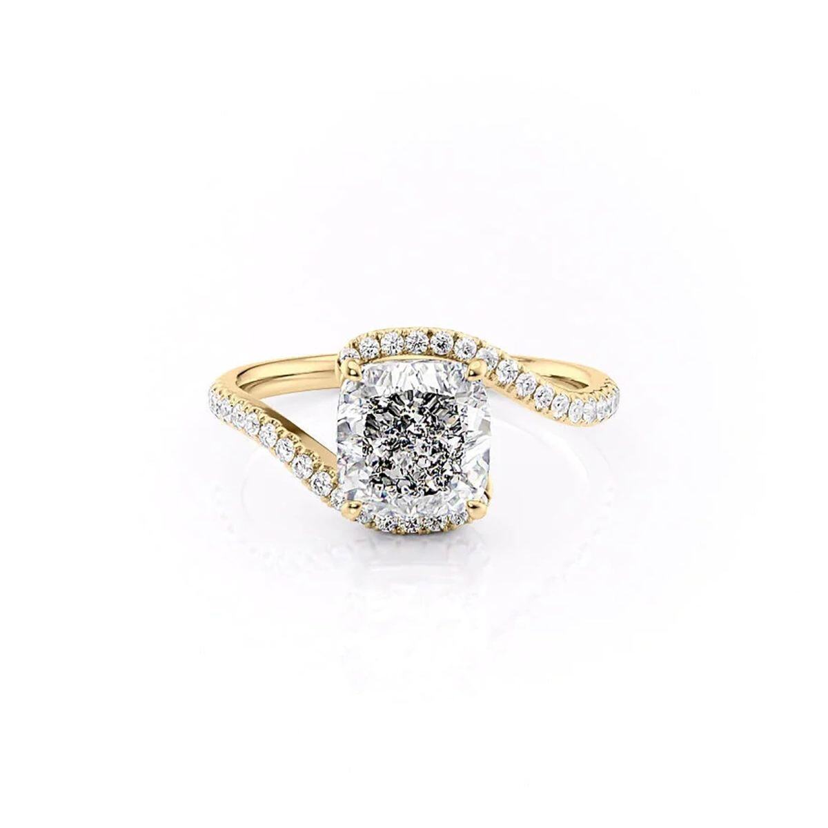 Sterling Silver with Yellow Gold Plated Moissanite Wedding Ring-1