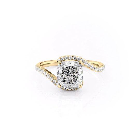 Sterling Silver with Yellow Gold Plated Moissanite Wedding Ring