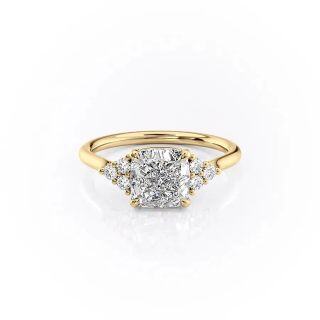 Sterling Silver with Yellow Gold Plated Moissanite Wedding Ring-19