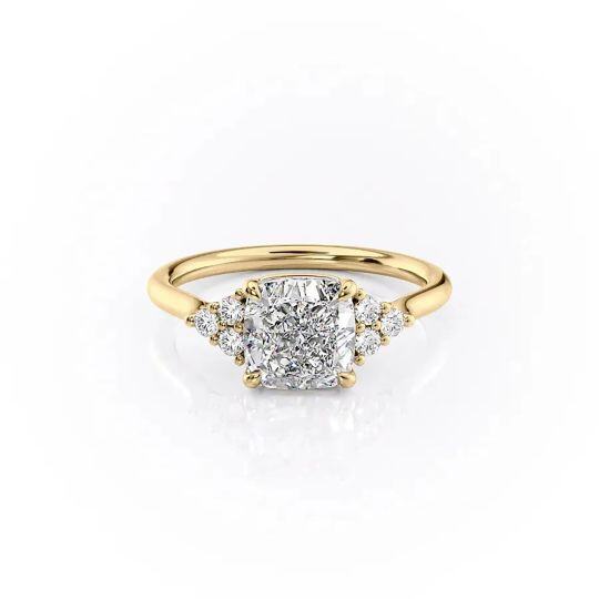 Sterling Silver with Yellow Gold Plated Moissanite Wedding Ring