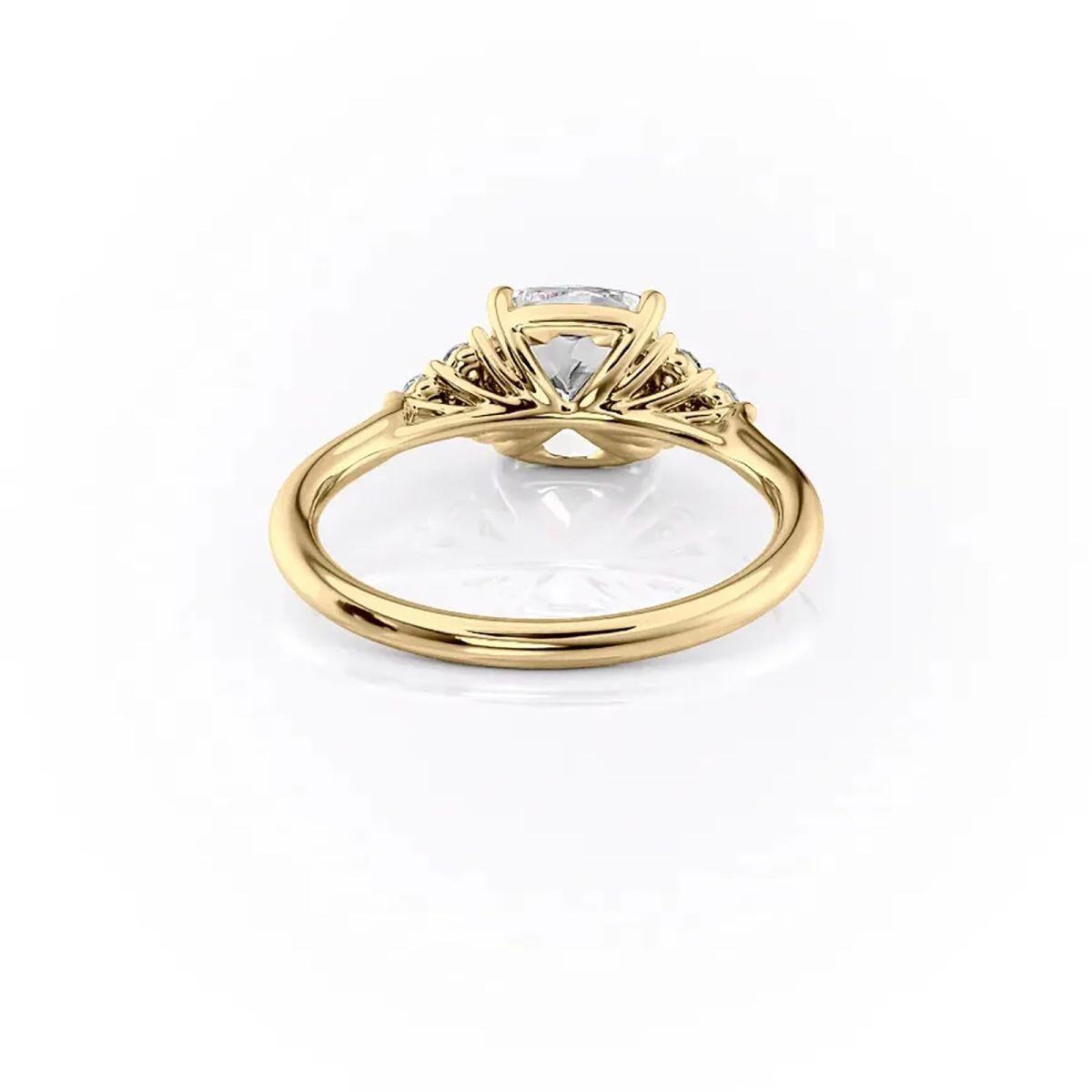 Anillo de bodas de plata de ley con baño de oro amarillo y moissanita-2