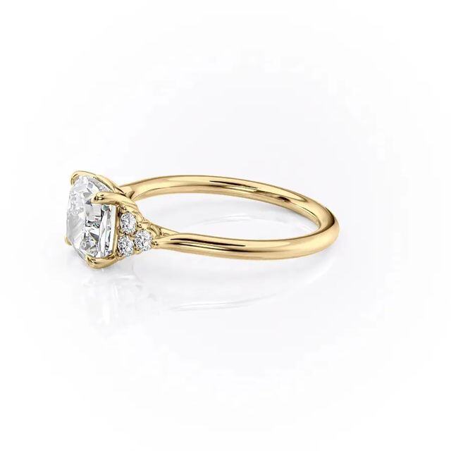 Sterling Silver with Yellow Gold Plated Moissanite Wedding Ring-3