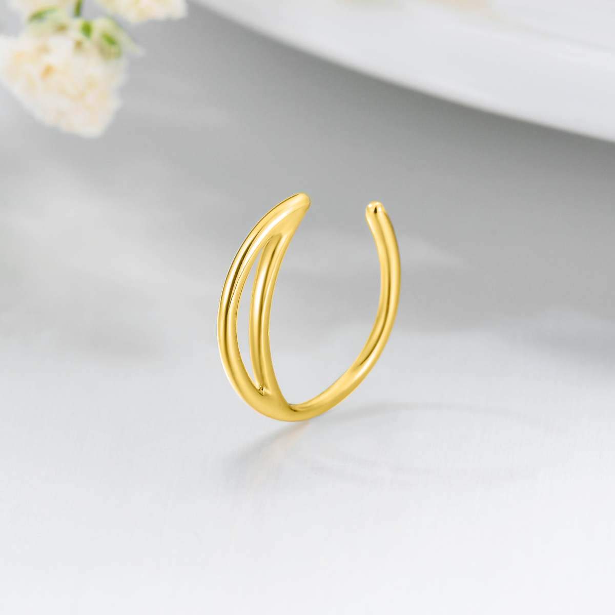 Nasenring aus 14 Karat Gold mit Mond-3