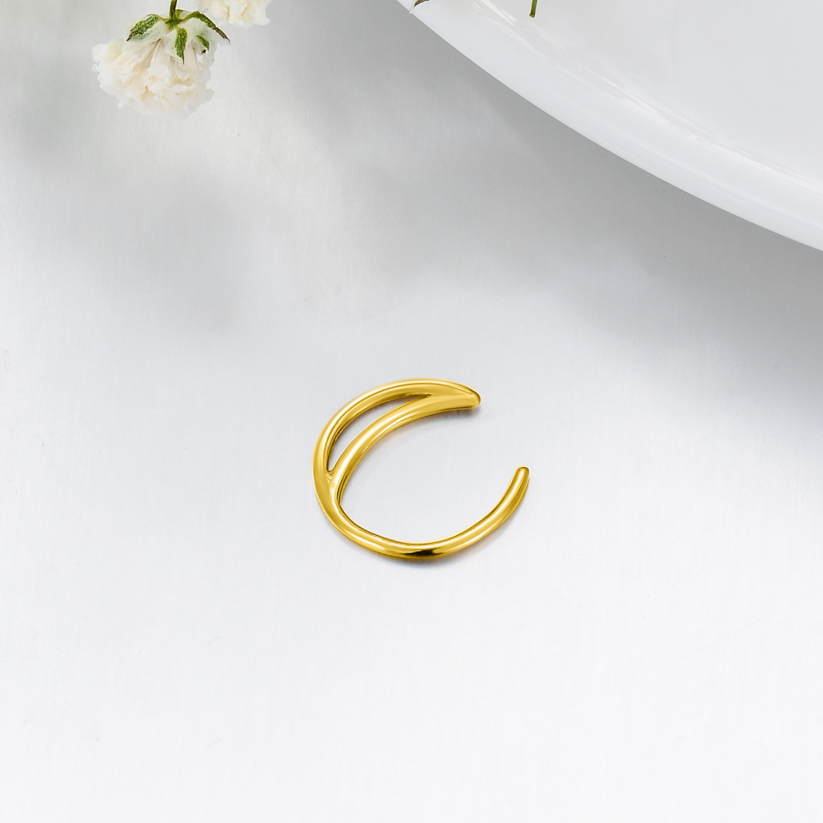 14K Gold Moon Nose Ring-4