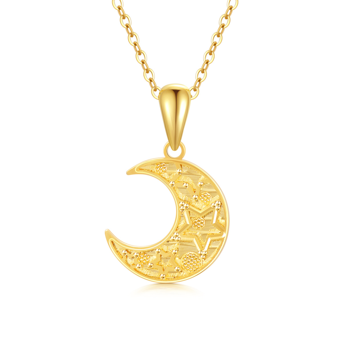 Collier pendentif lune en or 18K-1