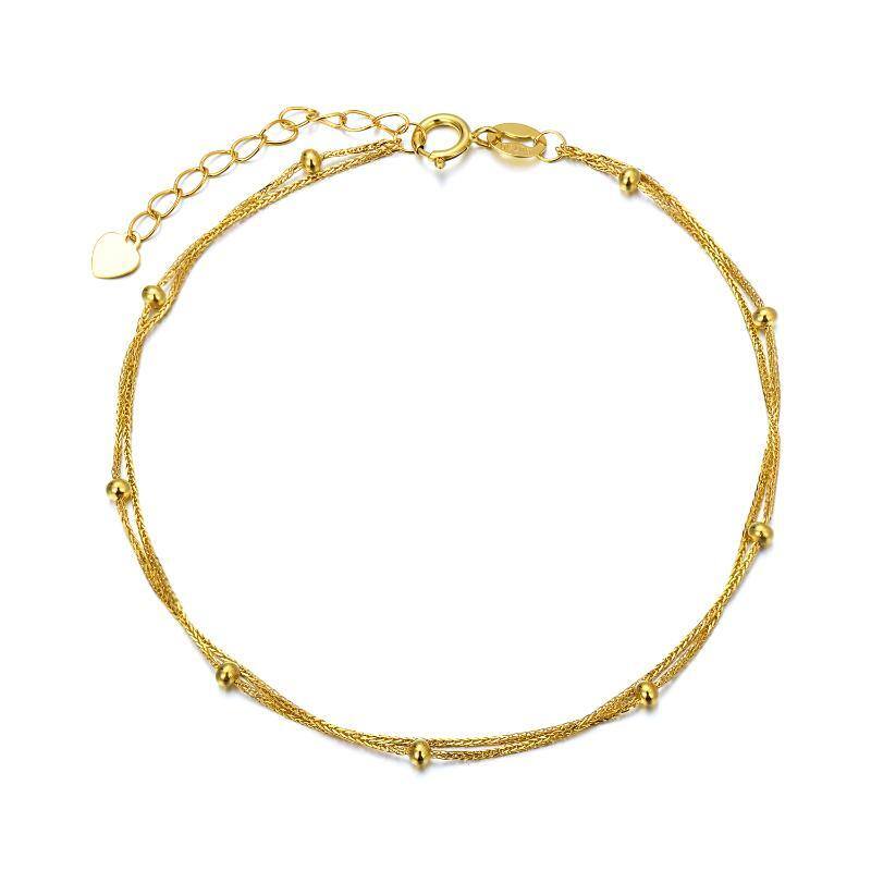 Bracelet de cheville en or 18K à chaînes multicouches