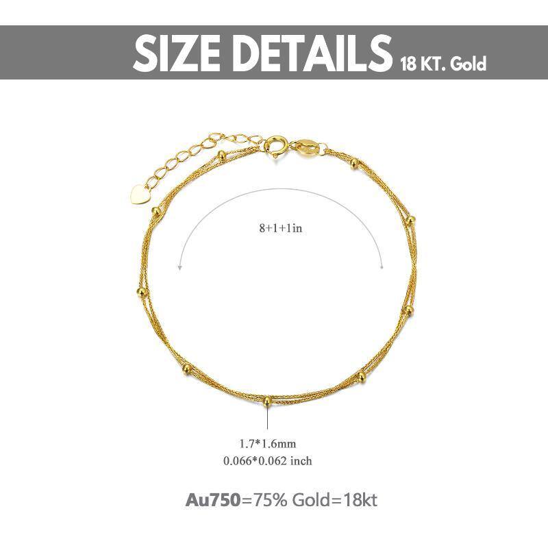 Tornozeleira de corrente com várias camadas em ouro de 14K-5