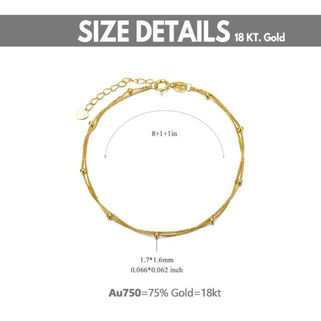 Tornozeleira de corrente com várias camadas em ouro de 18K-5