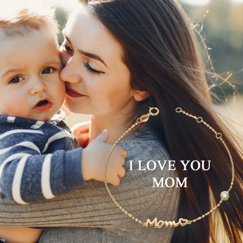 Bransoletka z platyny z cyrkoniami sześciennymi w białym złocie, z personalizowanym, klasycznym zawieszką z imieniem-7