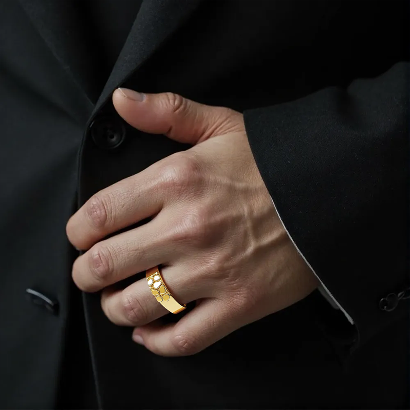 Platinum with White Gold Plated Personalized Engraving Ring-2