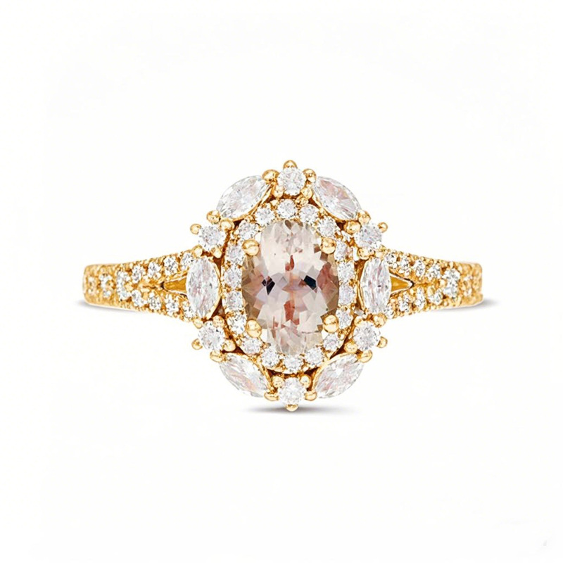 10K Gold Oval Cut Custom Engagement Ring Gemstone Anniversary Rings-1