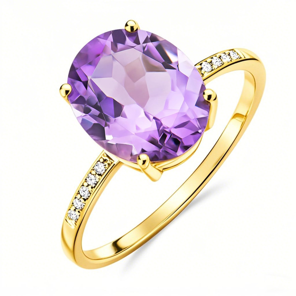 10K Gold Oval Cut Custom Engagement Ring Gemstone Ring-1