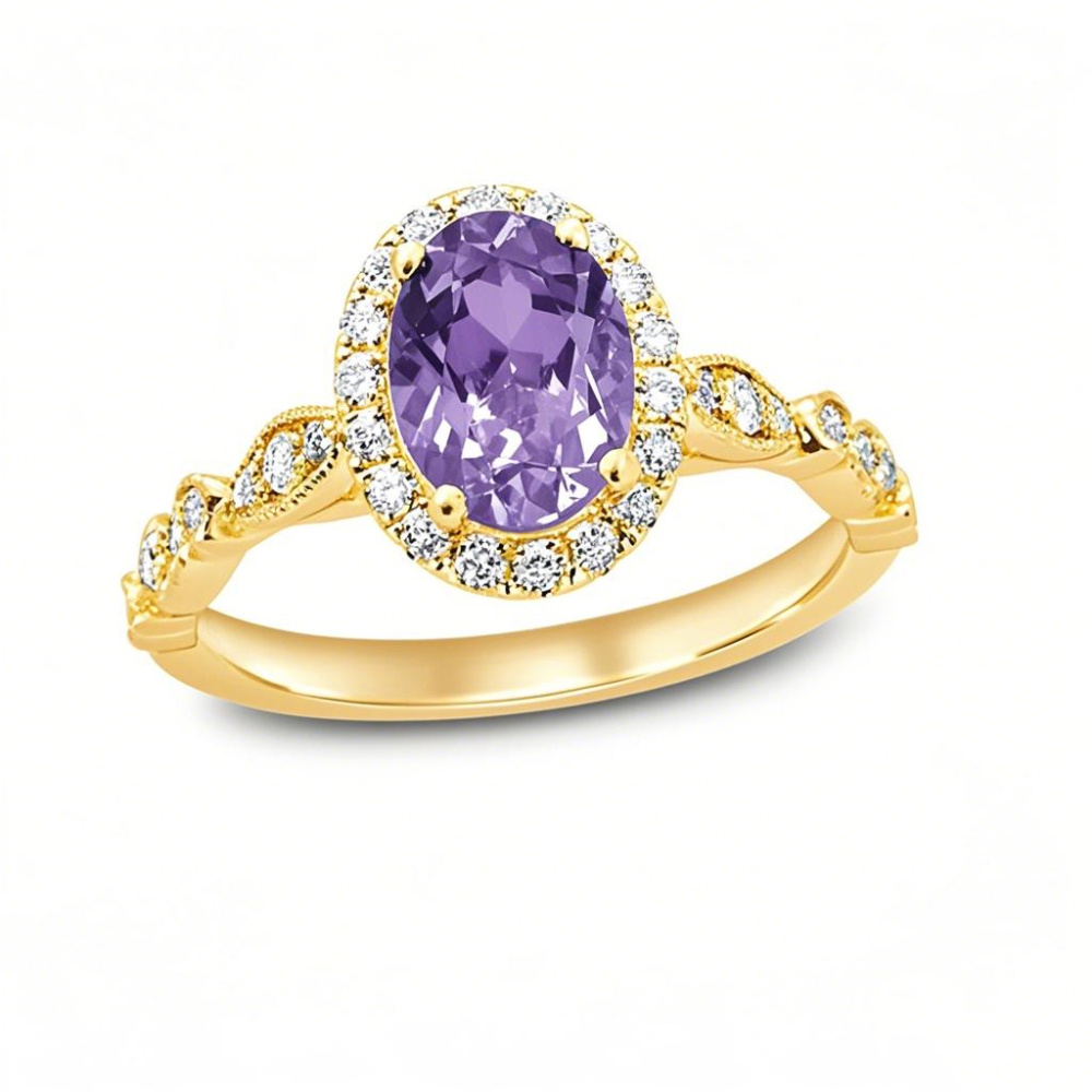 14K Gold Oval Cut Custom Engagement Ring Gemstone Rings-1