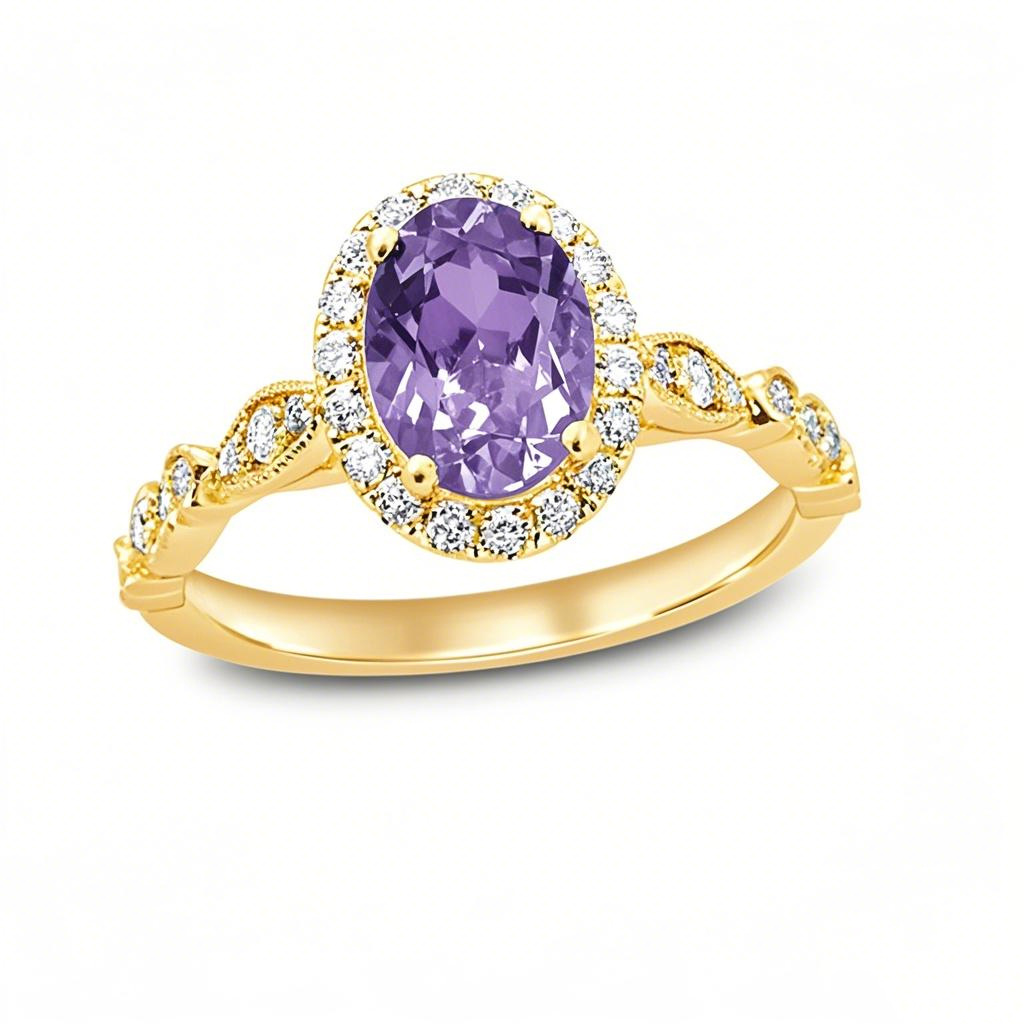 10K Gold Oval Cut Custom Engagement Ring Gemstone Rings-1
