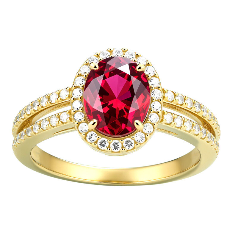 خاتم خطوبة من الذهب عيار 10 قيراط بقطع بيضاوي-1