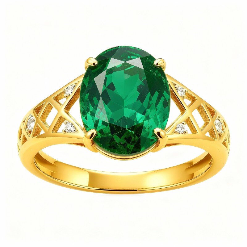 14K Gold Oval Cut Engagement Ring-1