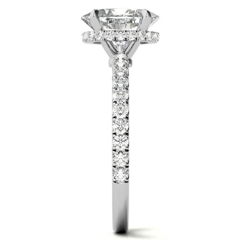 Pierścionek zaręczynowy z owalnym moissanitem ze złota próby 14K-6